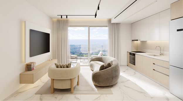Contemporary One Bedroom Apartment with Sea Views – Geroskipou