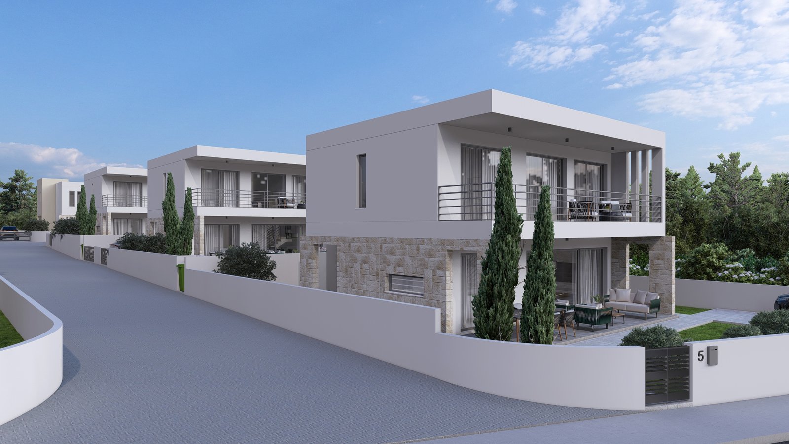 Three Bedroom Three Bathroom Villas in Geroskipou