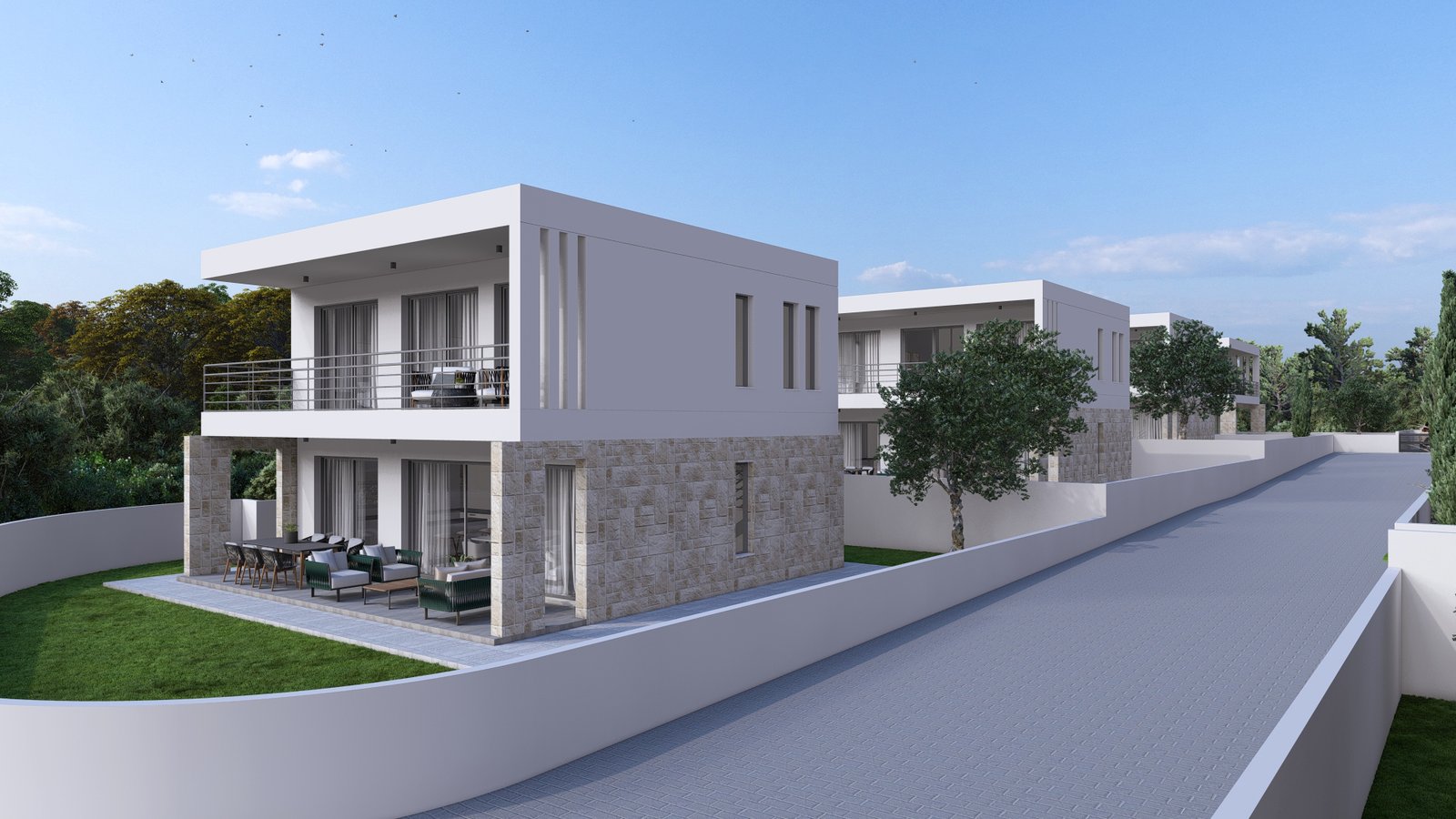 Three Bedroom Three Bathroom Villas in Geroskipou