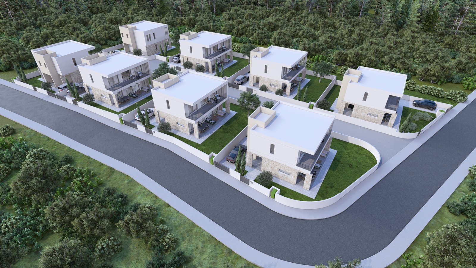 Three Bedroom Three Bathroom Villas in Geroskipou