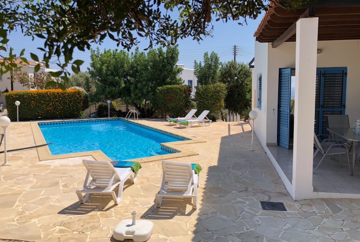 Charming Three Bedroom Mediterranean Bungalow in Sea Caves Pegeia