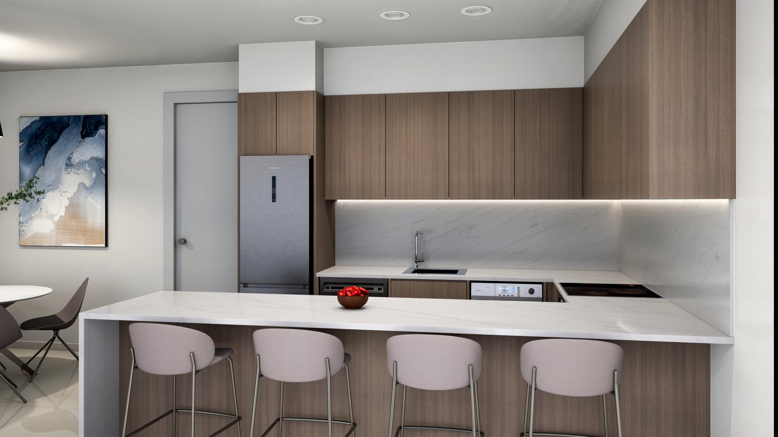 Melania Gardens D_Begonia Block 1 – Kitchen Modern Three-Bedroom Apartments with Sea Views in Chloraka, Paphos