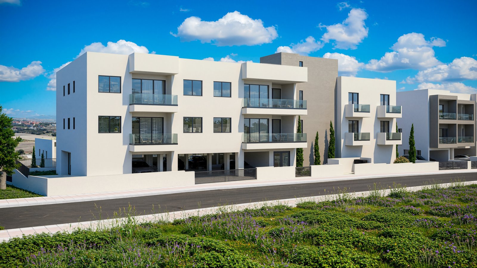 Melania Gardens D_Begonia Block 1 – V2 Modern Three-Bedroom Apartments with Sea Views in Chloraka, Paphos
