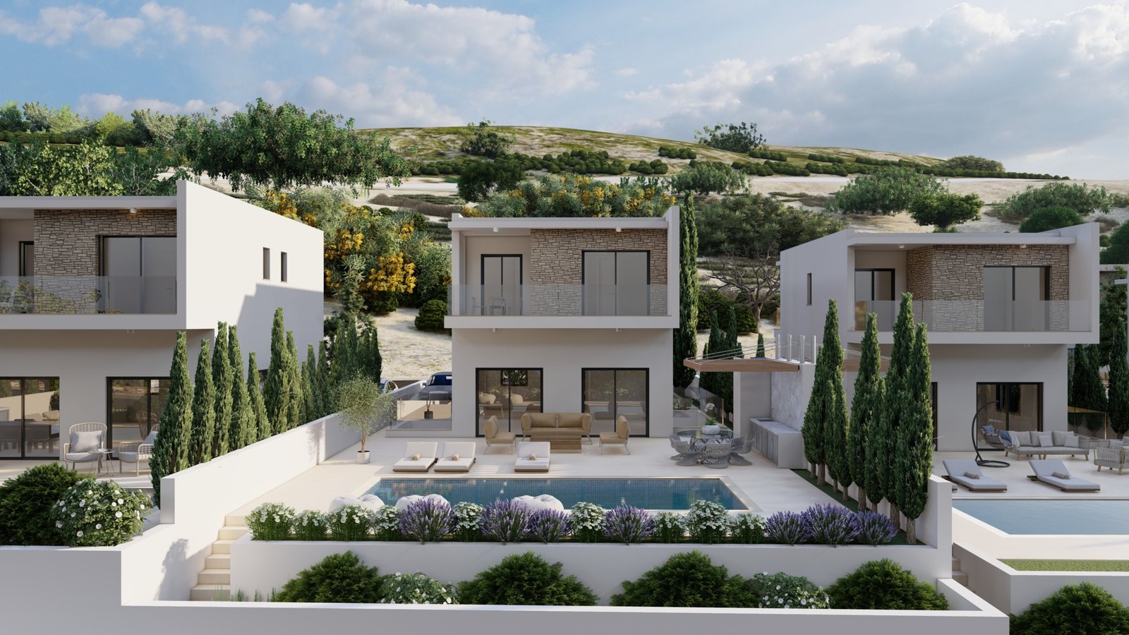 Five Bedroom Luxury Detached Villas with Panoramic Sea Views in St. Georges, Pegeia