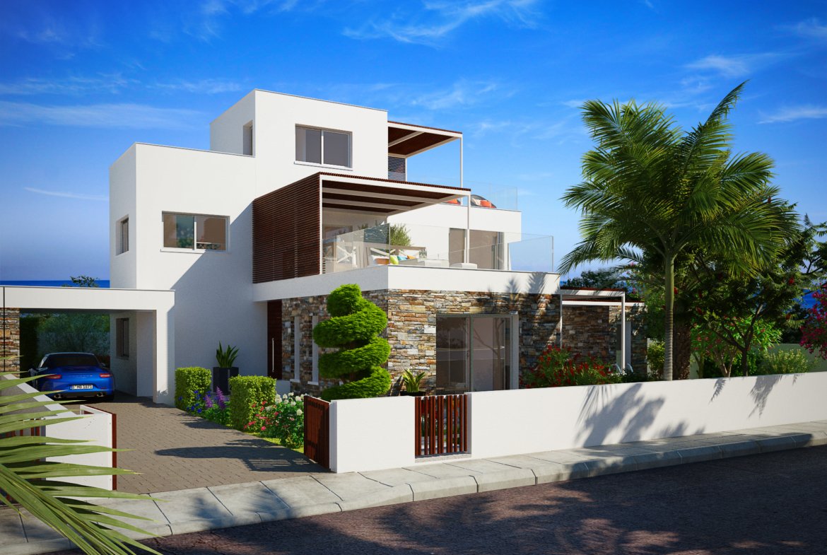 Luxury Four-Bedroom Four Bathroom Coastal Villas in Geroskipou