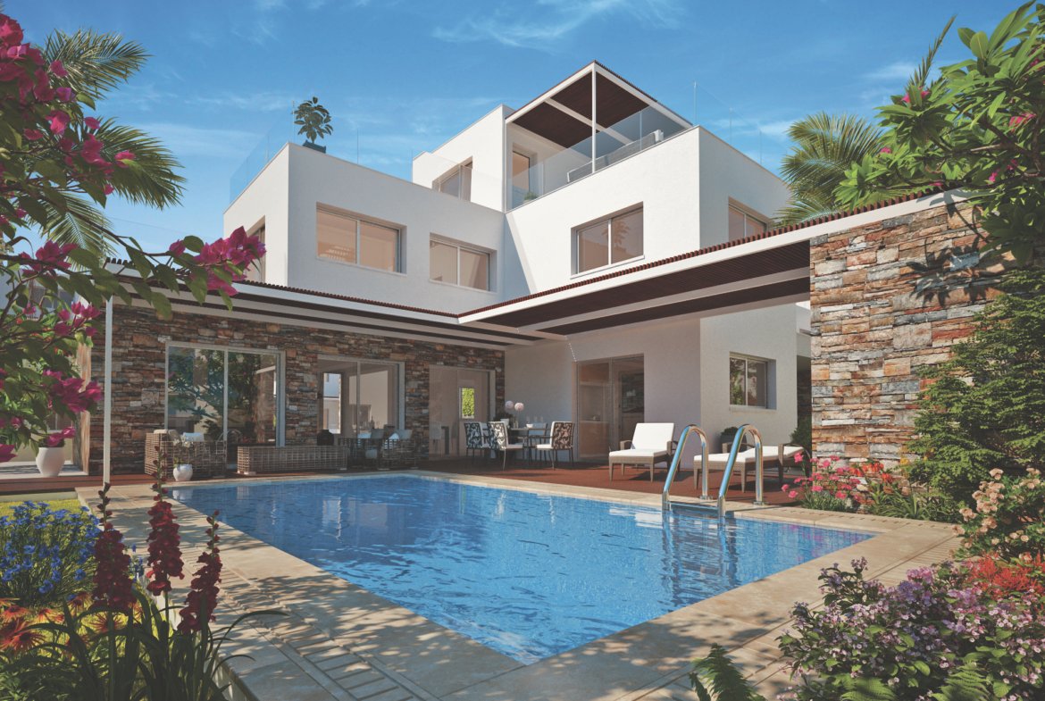 Luxury Four-Bedroom Four Bathroom Coastal Villas in Geroskipou