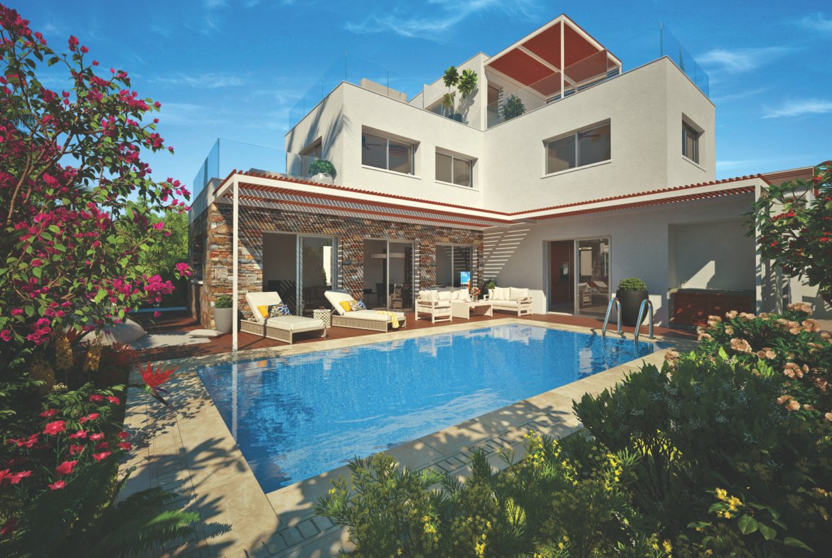 Luxury Four-Bedroom Four Bathroom Coastal Villas in Geroskipou