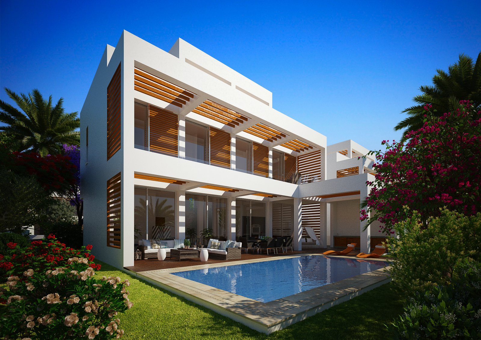 Luxury Four-Bedroom Four Bathroom Coastal Villas in Geroskipou