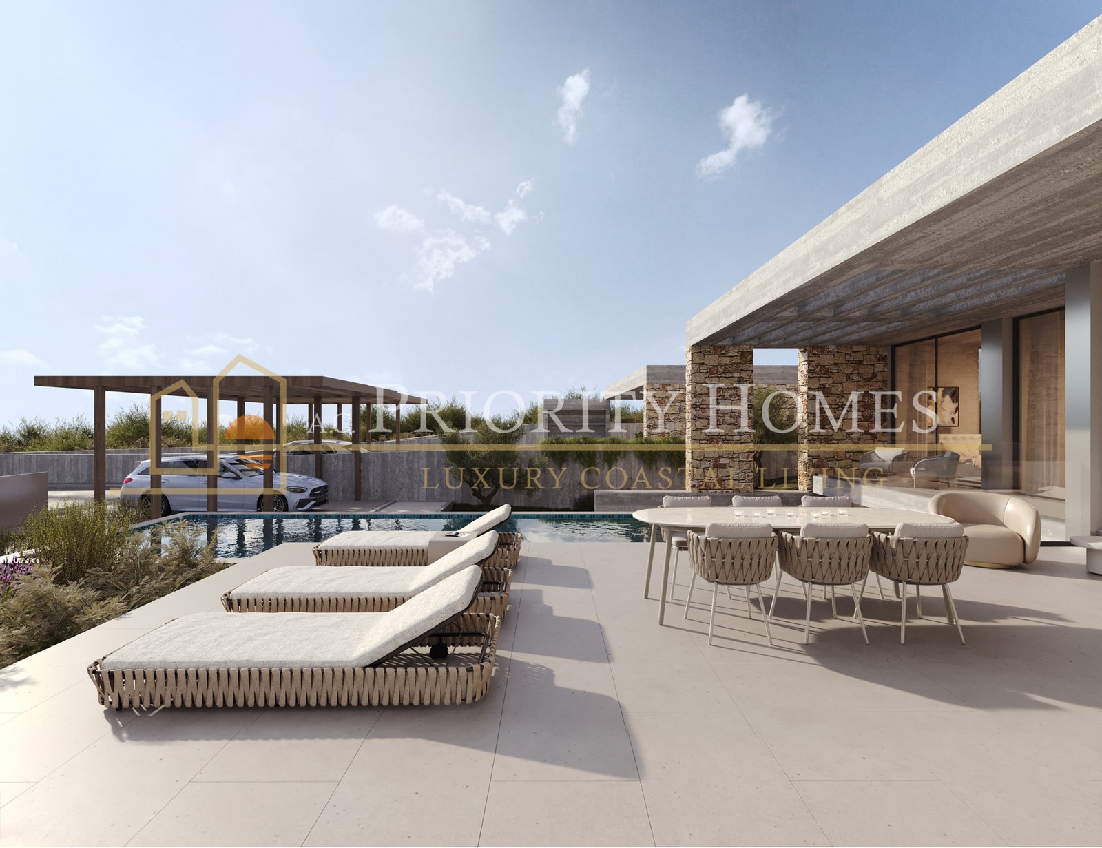 Contemporary Luxury Three-Bedroom Villas in Sea Caves Pegeia