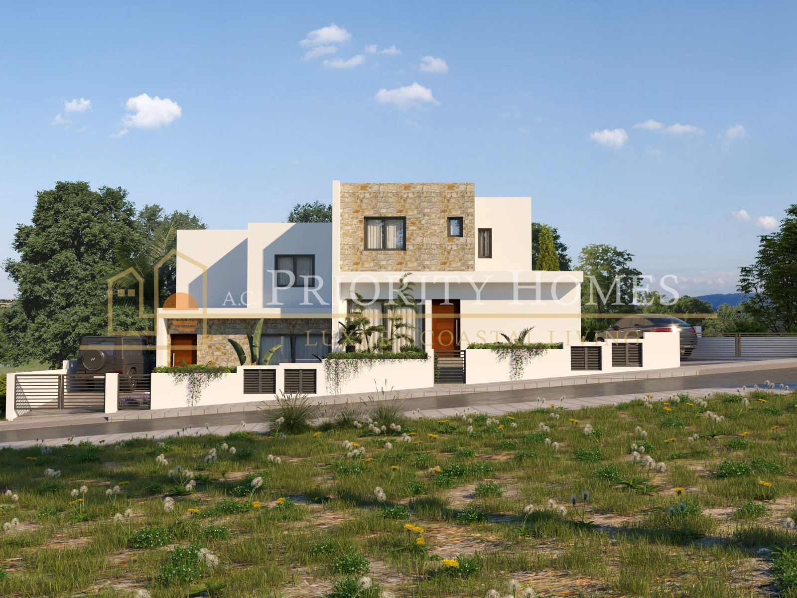 Modern Three-Bedroom Semi-Detached Villas in Pegeia