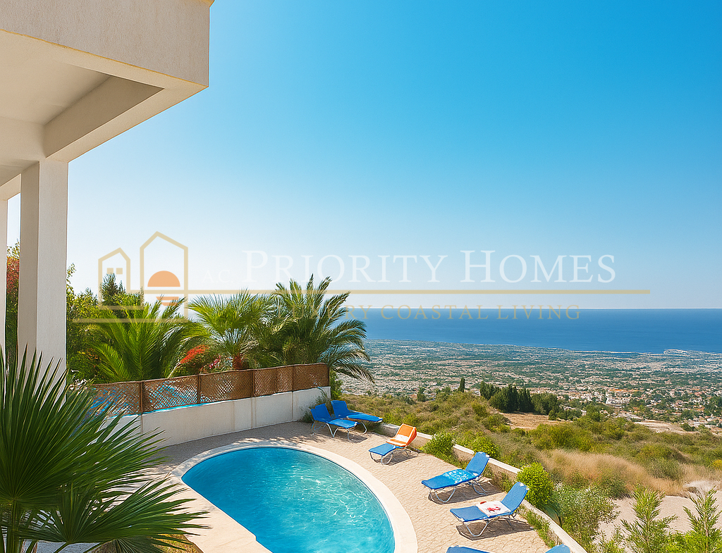 Luxury Five-Bedroom Villa with Sea Views in Tala, Paphos