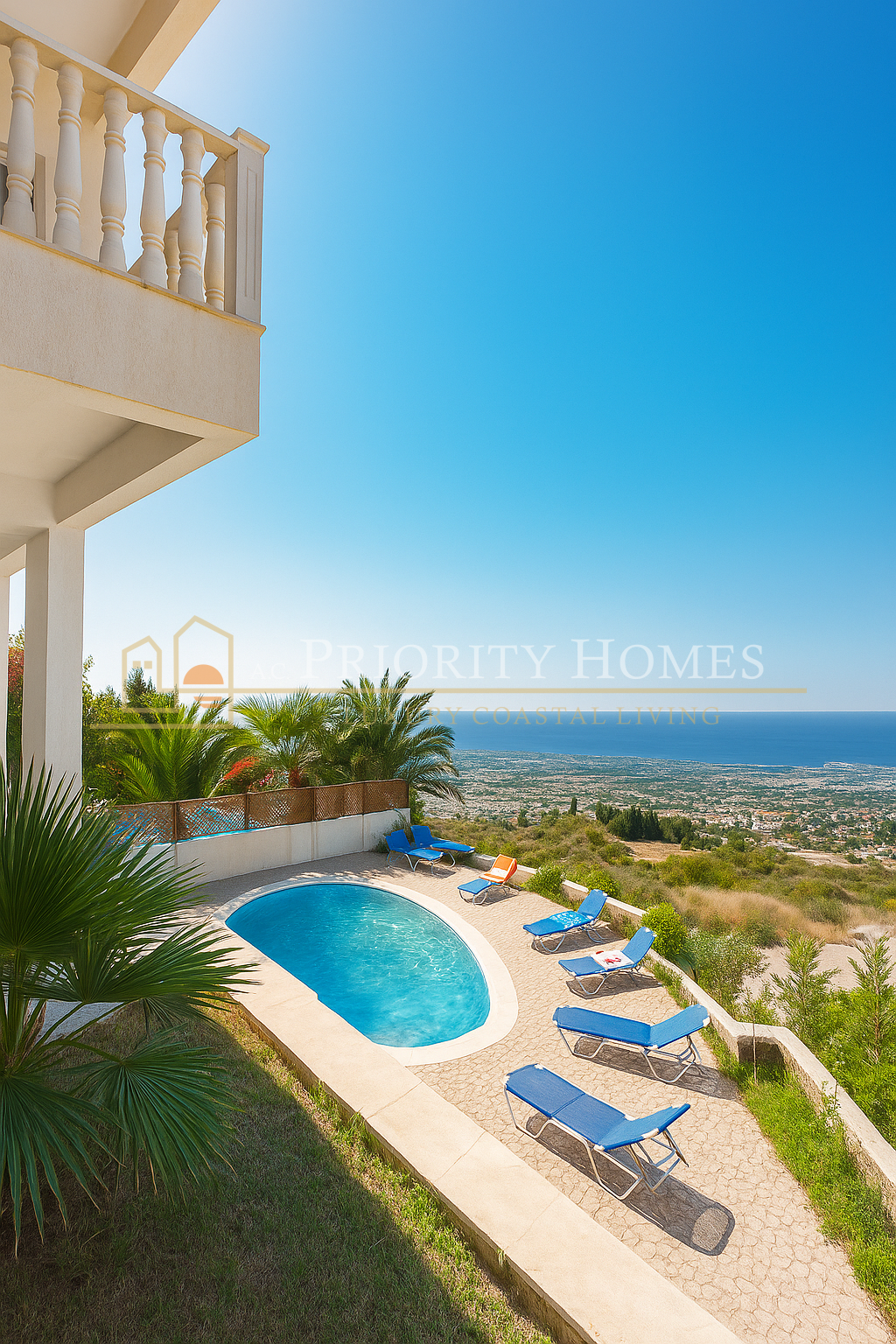 Luxury Five-Bedroom Villa with Sea Views in Tala, Paphos