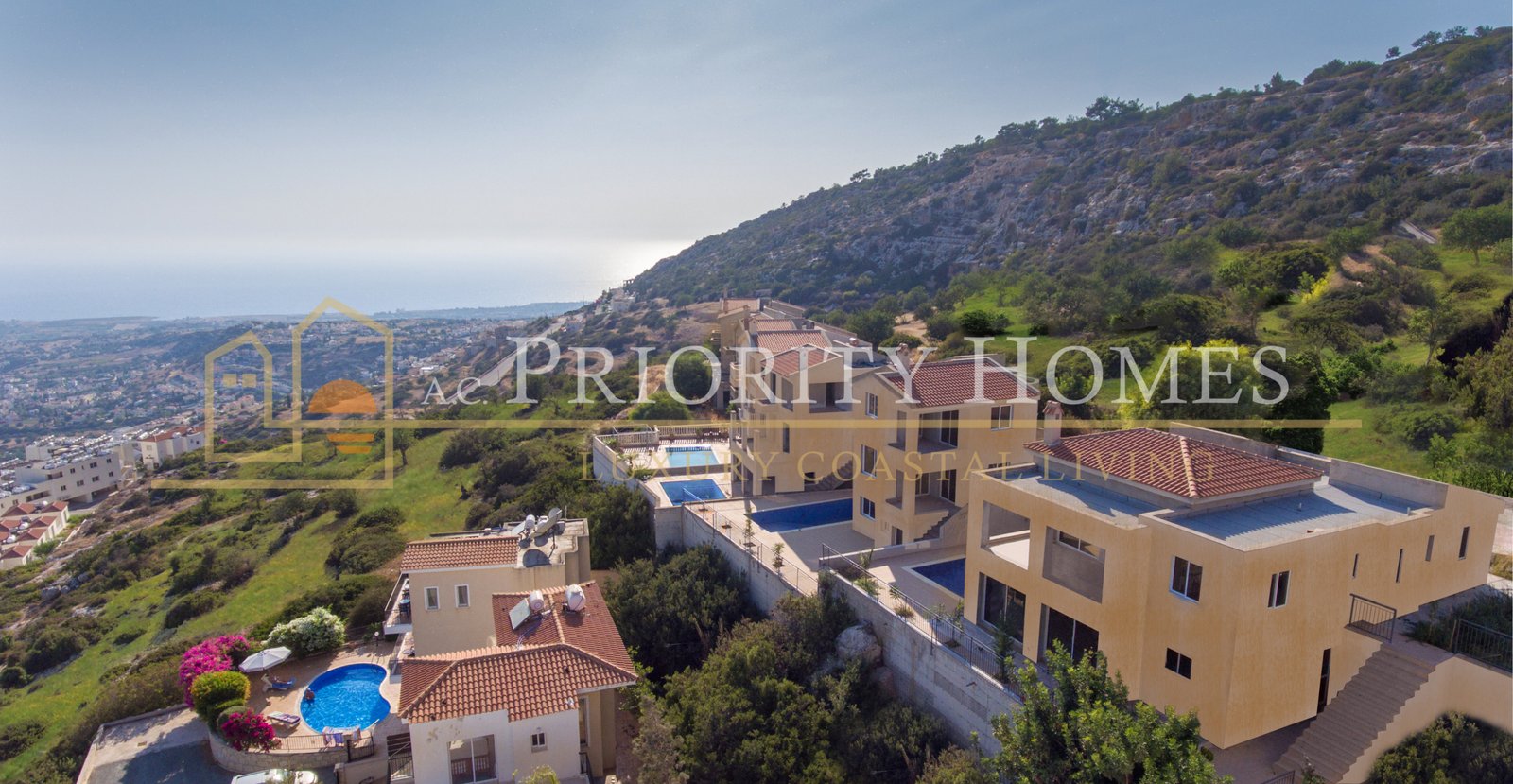 Five-Bedroom Villas with Panoramic Sea Views in Pegeia