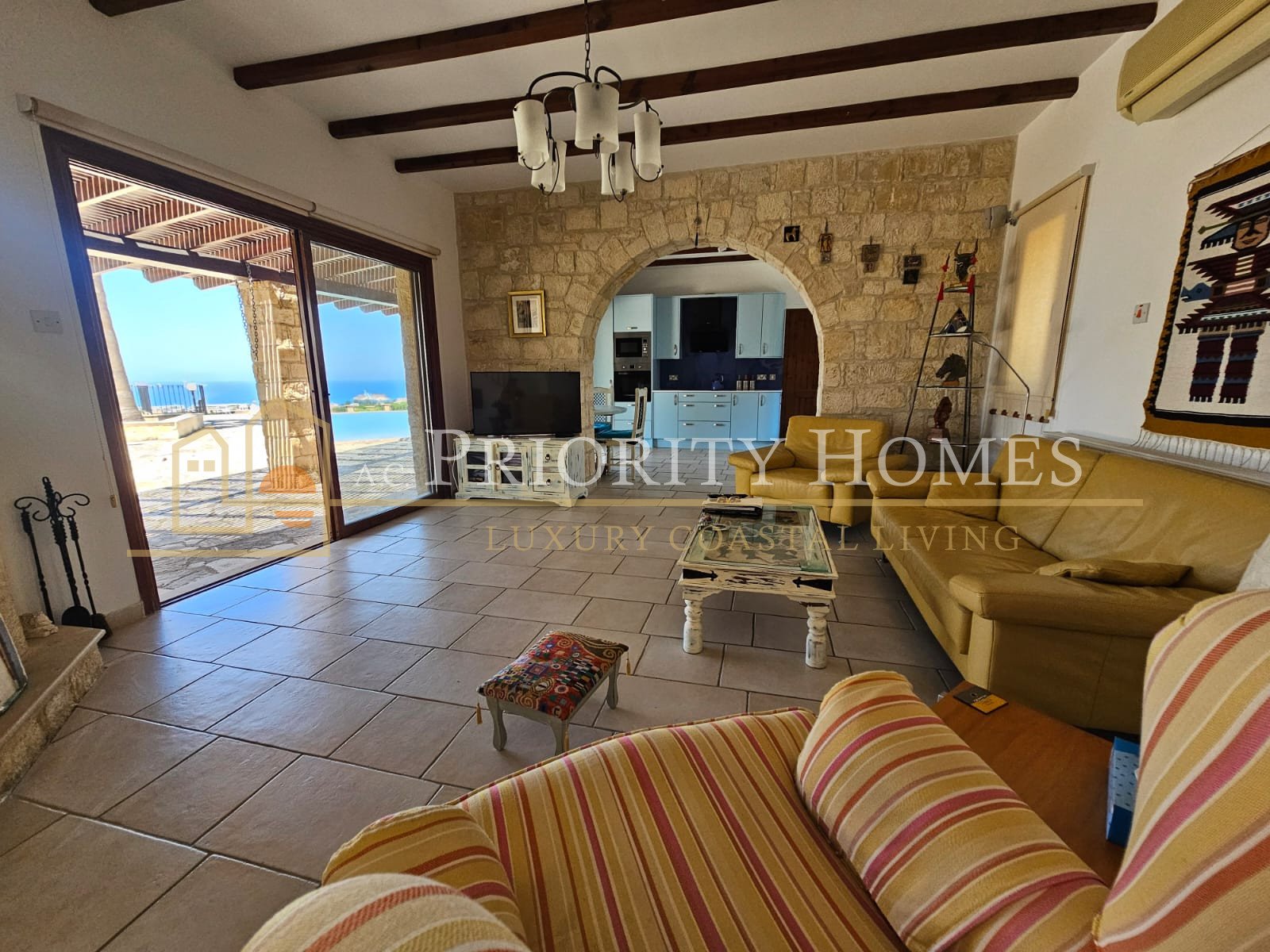 Three‑Bedroom Sea‑View Villa in St. Georges, Pegeia