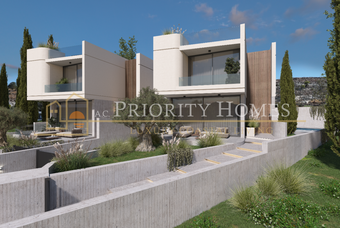 Modern Three-Bedroom Villas with Roof Garden & Sea Views in Geroskipou, Paphos