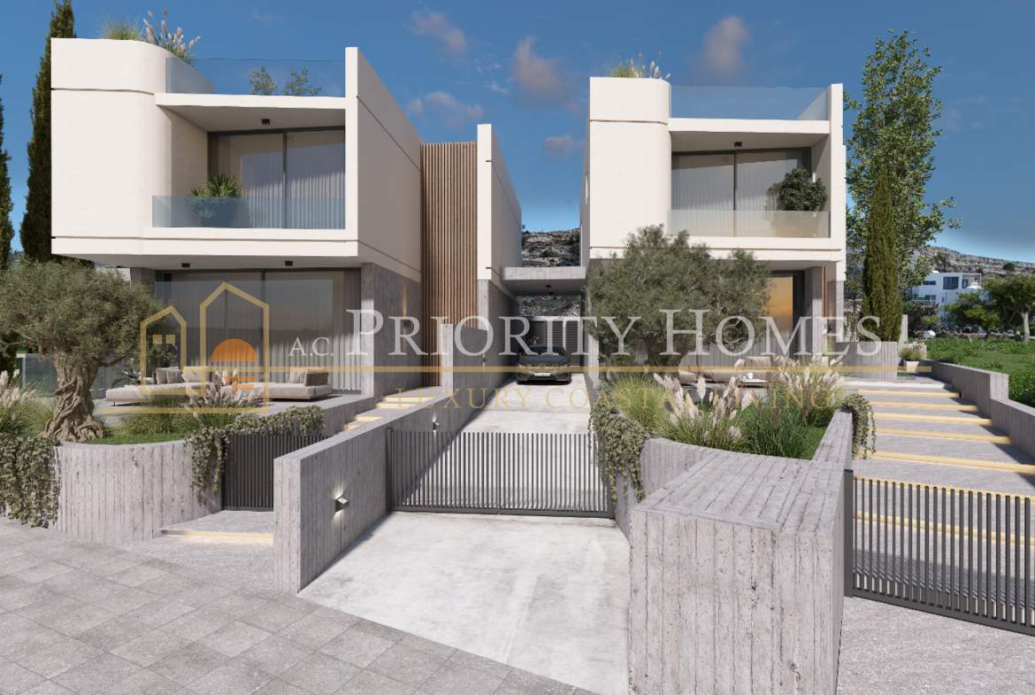 Modern Three-Bedroom Villas with Roof Garden & Sea Views in Geroskipou, Paphos