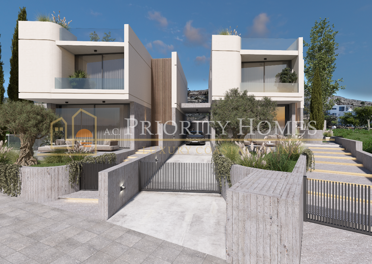 Modern Three-Bedroom Villas with Roof Garden & Sea Views in Geroskipou, Paphos