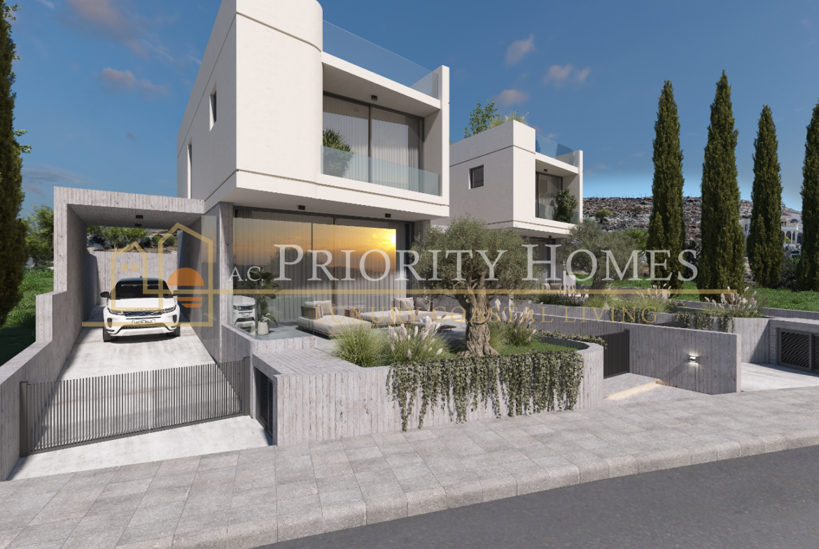Modern Three-Bedroom Villas with Roof Garden & Sea Views in Geroskipou, Paphos
