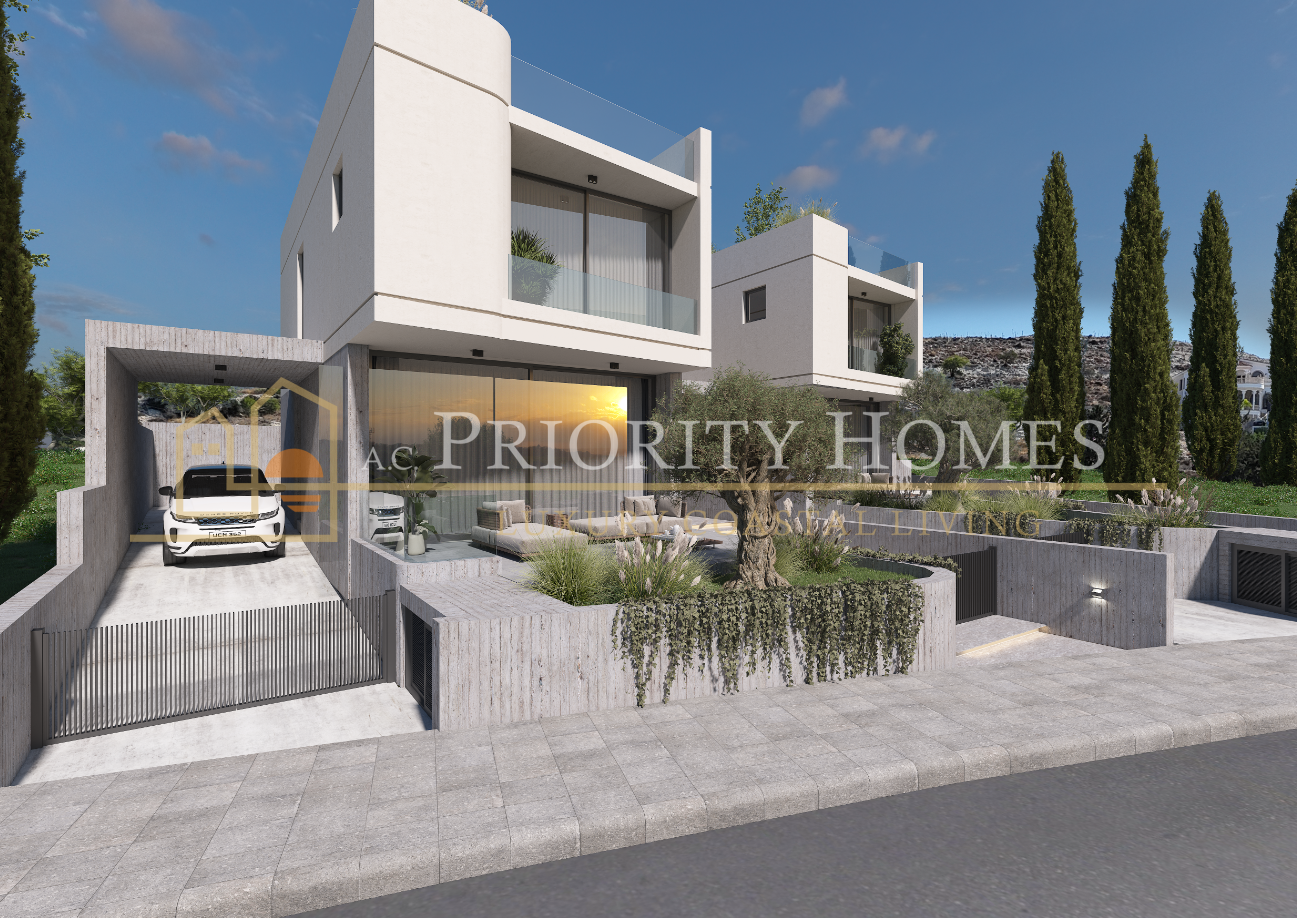 Modern Three-Bedroom Villas with Roof Garden & Sea Views in Geroskipou, Paphos