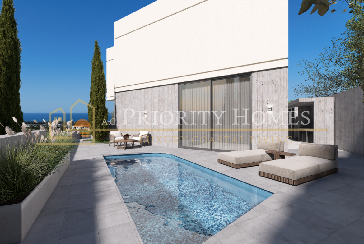 Modern Three-Bedroom Villas with Roof Garden & Sea Views in Geroskipou, Paphos