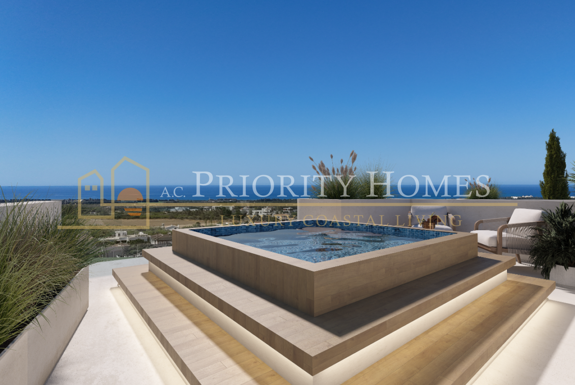 Modern Three-Bedroom Villas with Roof Garden & Sea Views in Geroskipou, Paphos