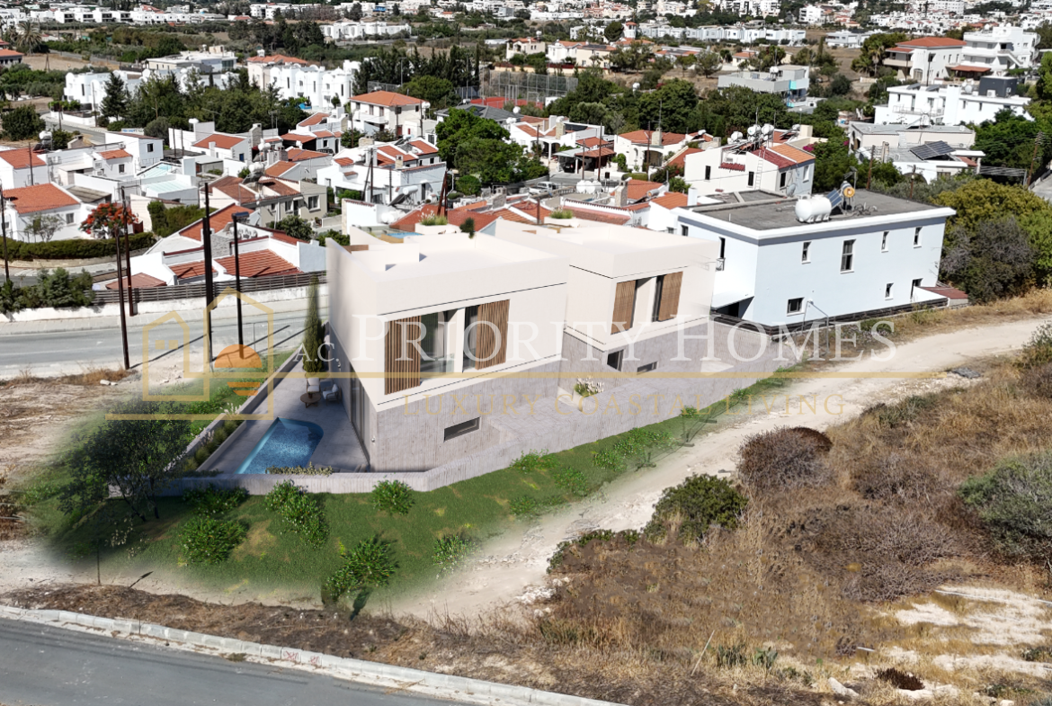 Modern Three-Bedroom Villas with Roof Garden & Sea Views in Geroskipou, Paphos