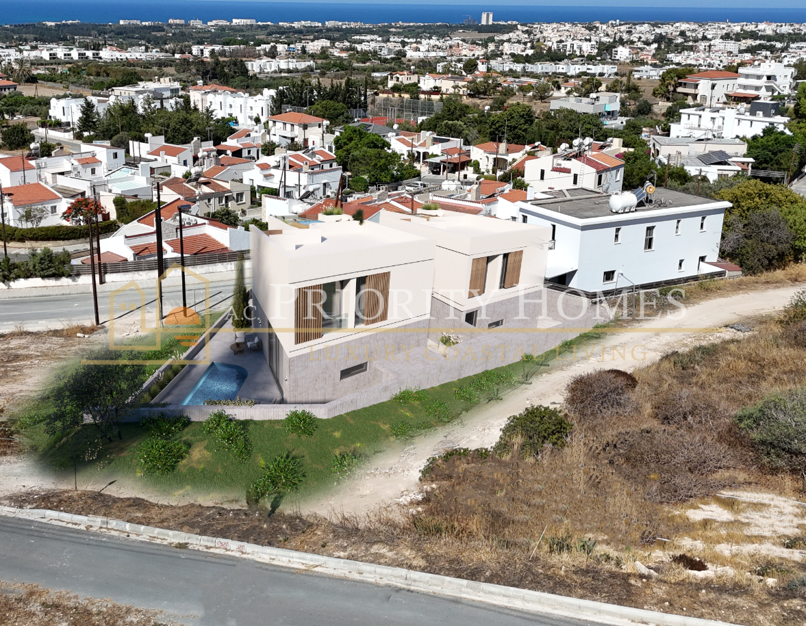 Modern Three-Bedroom Villas with Roof Garden & Sea Views in Geroskipou, Paphos