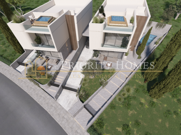 Modern Three-Bedroom Villas with Roof Garden & Sea Views in Geroskipou, Paphos