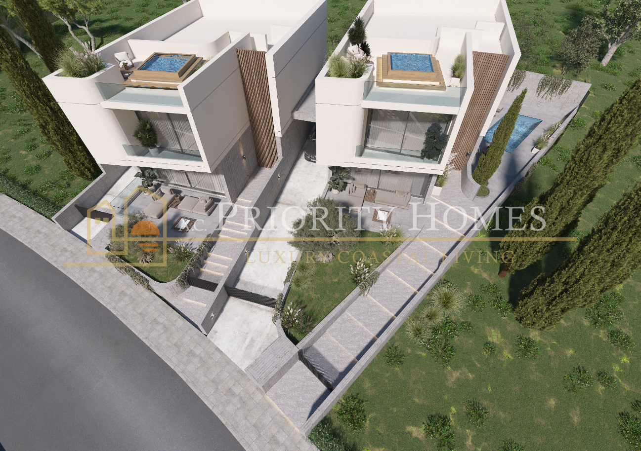 Modern Three-Bedroom Villas with Roof Garden & Sea Views in Geroskipou, Paphos