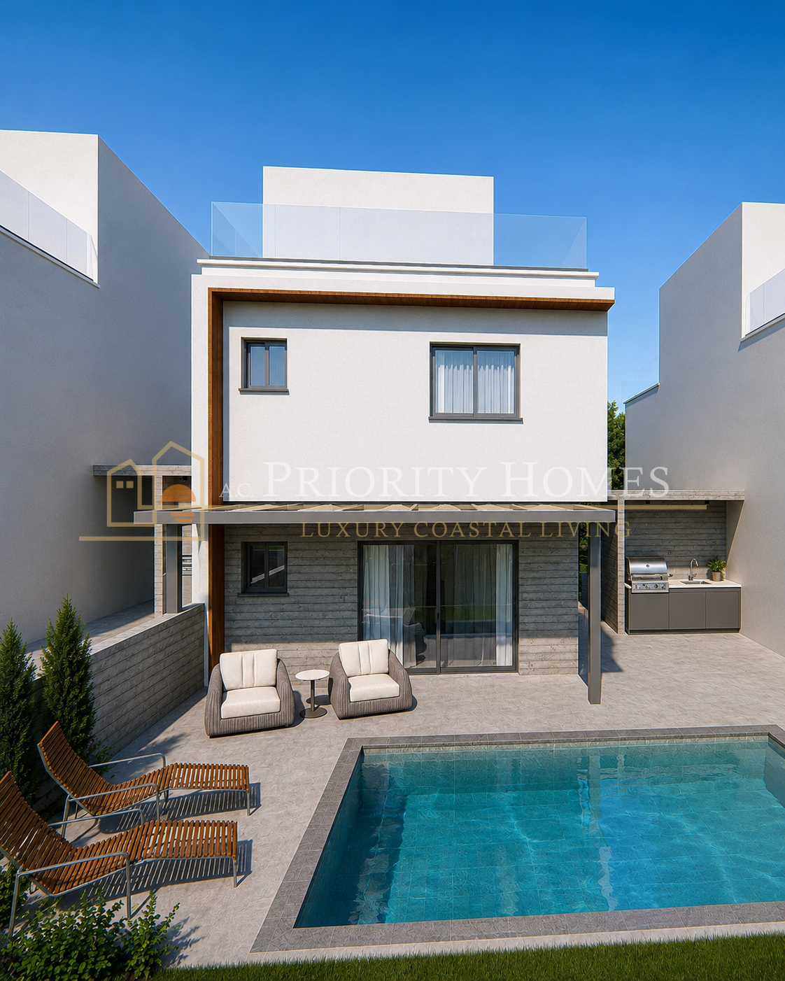 Modern Three-Bedroom Villas in Geroskipou