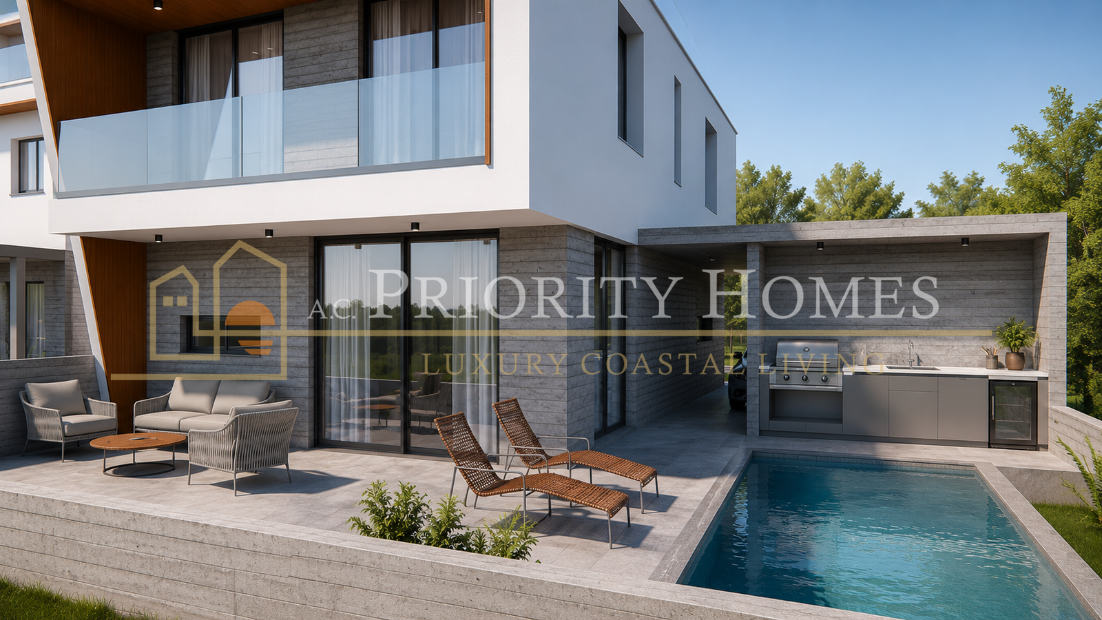 Modern Three-Bedroom Villas in Geroskipou