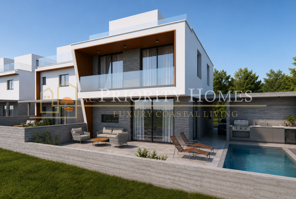 Modern Three-Bedroom Villas in Geroskipou