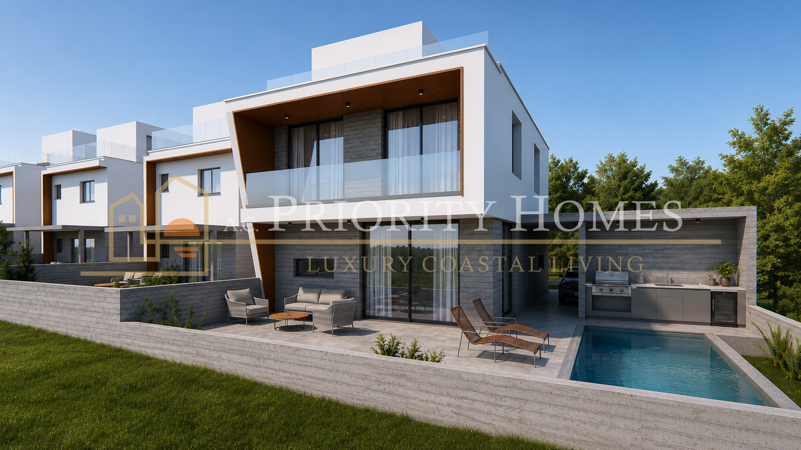 Modern Three-Bedroom Villas in Geroskipou