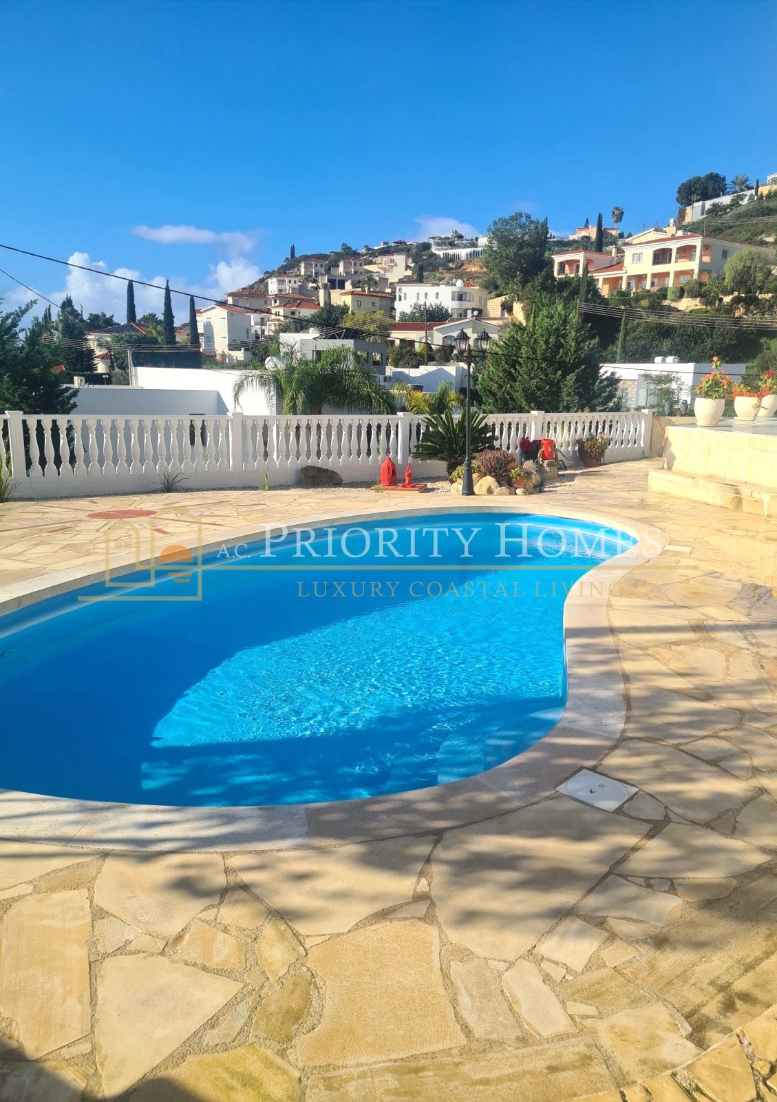 For Rent Three-Bedroom Detached Villa in Pegeia with Sea Views