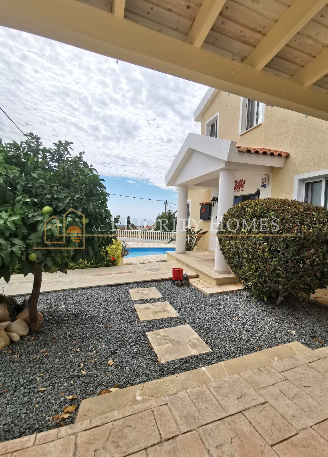For Rent Three-Bedroom Detached Villa in Pegeia with Sea Views