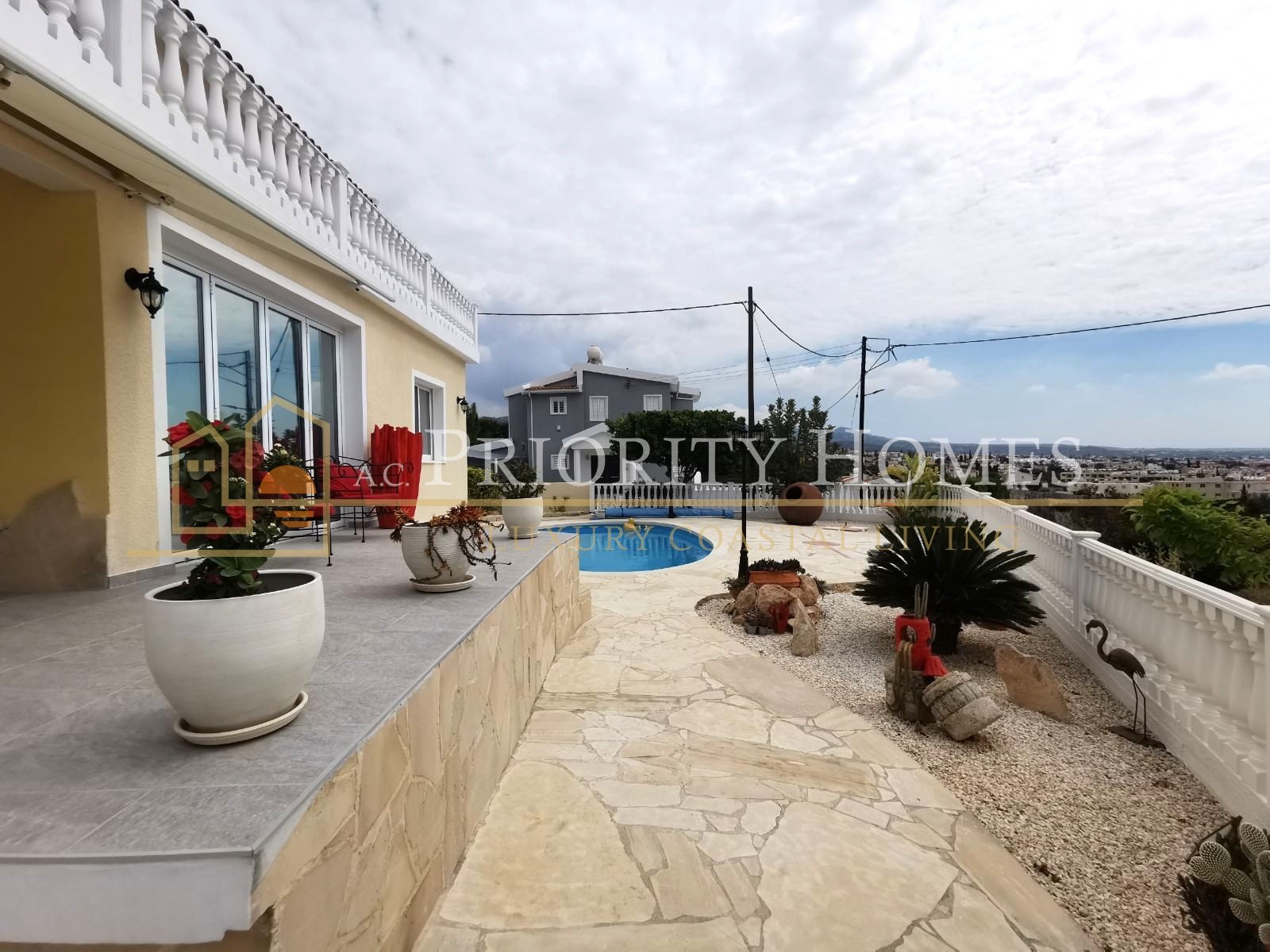 For Rent Three-Bedroom Detached Villa in Pegeia with Sea Views
